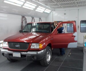 Auto body shop at Mengel-DaFonte Auto Body Inc in Holyoke, MA.