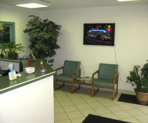 Autoshop lobby at Mengel-DaFonte Auto Body Inc in Holyoke, MA.